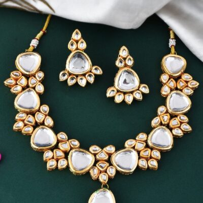 Gold Plated Kundan Ethnic Jewellery Set