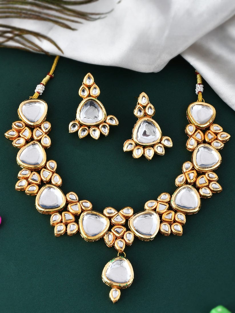 Gold Plated Kundan Ethnic Jewellery Set