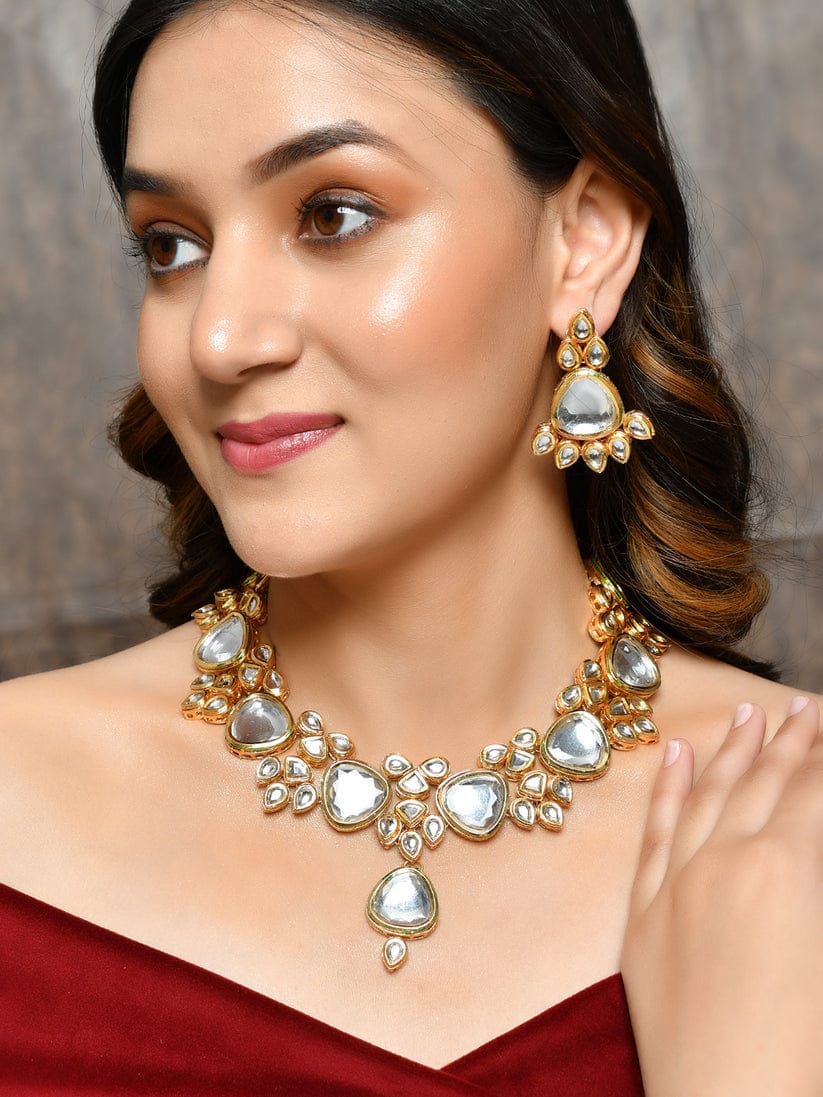 Gold Plated Kundan Ethnic Jewellery Set - Image 2