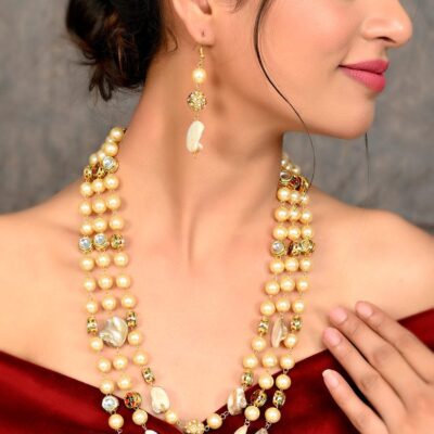 Baroque & Shell Pearl Triple Layered Mala