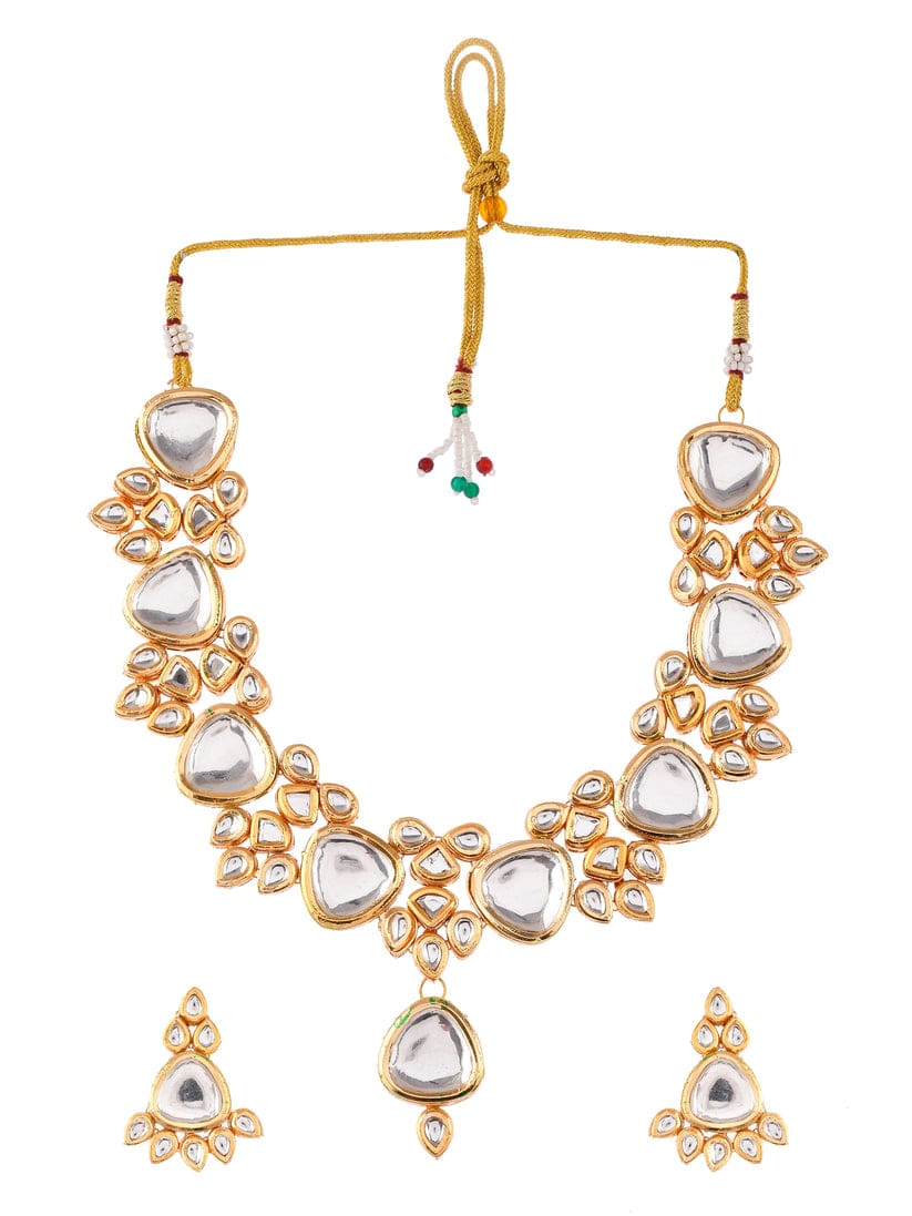 Gold Plated Kundan Ethnic Jewellery Set - Image 3
