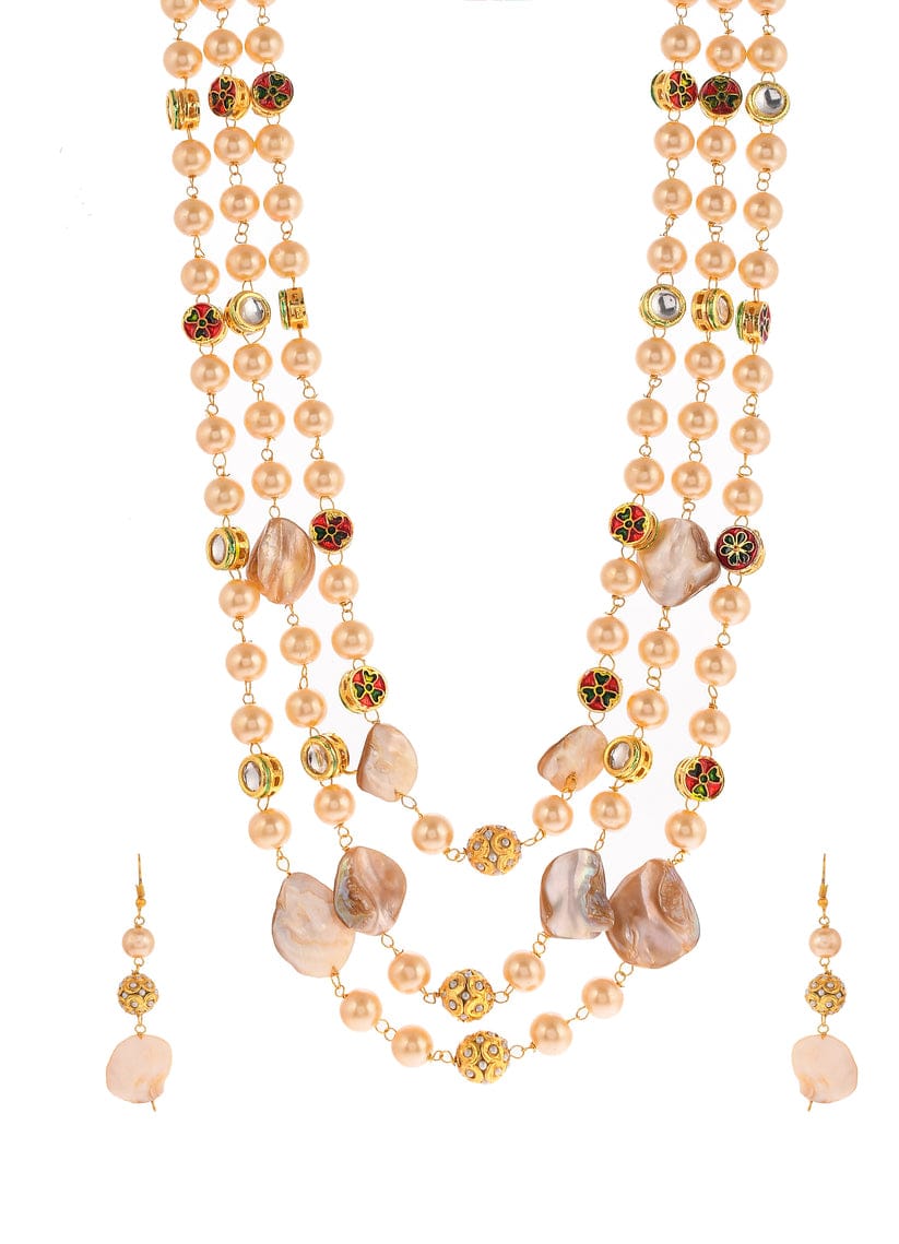 Baroque & Shell Pearl Triple Layered Mala - Image 3