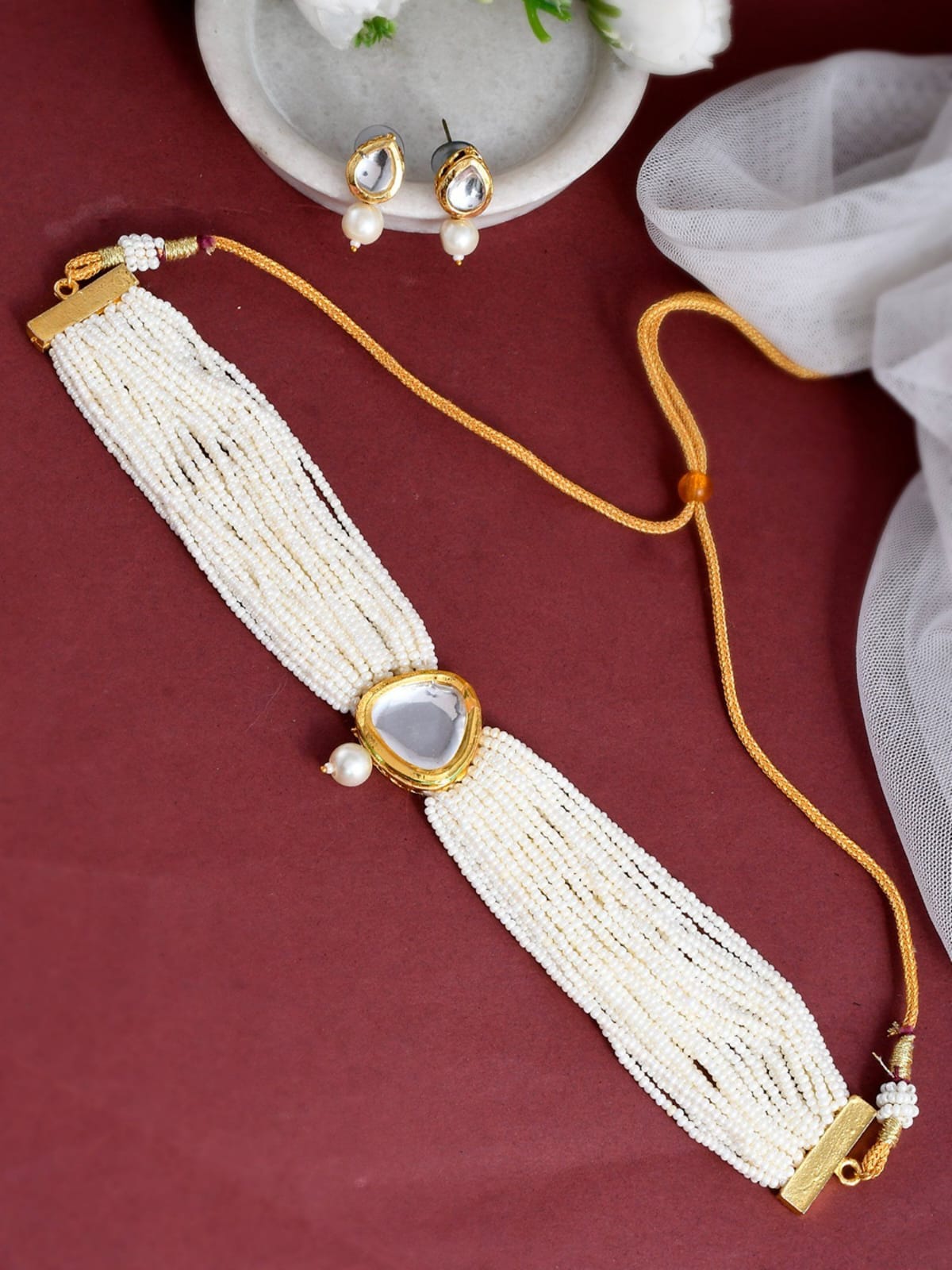 Gold Plated Kundan Choker Jewellery Set