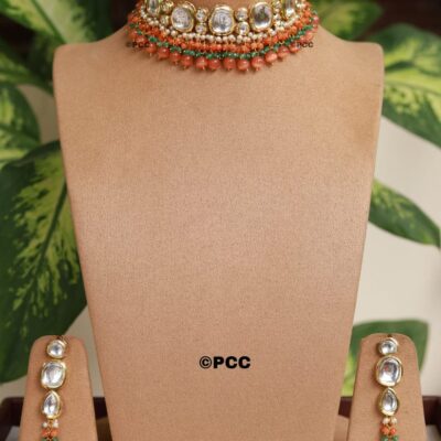 Meenakari Kundan Choker Necklace Set