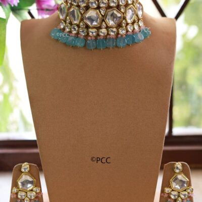 Sabyasachi Gold Plated Traditional Kundan Choker Necklace Set