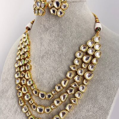 Gold Plated Kundan Necklace Set