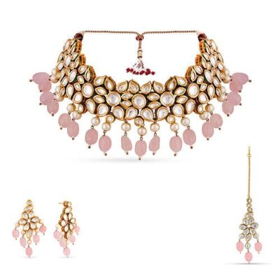 Gold Plated Kundan Choker Necklace Set