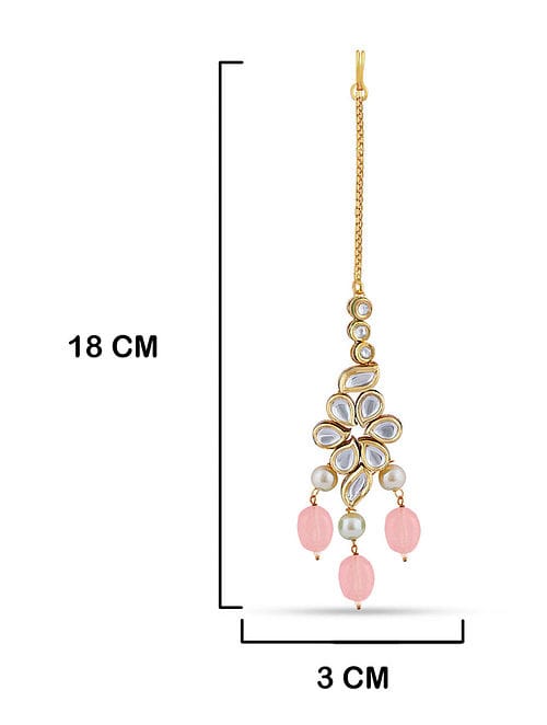 Gold Plated Kundan Choker Necklace Set - Image 4