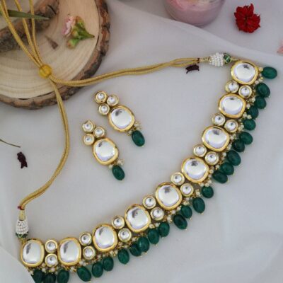 Sabyasachi Green Kundan Necklace Set