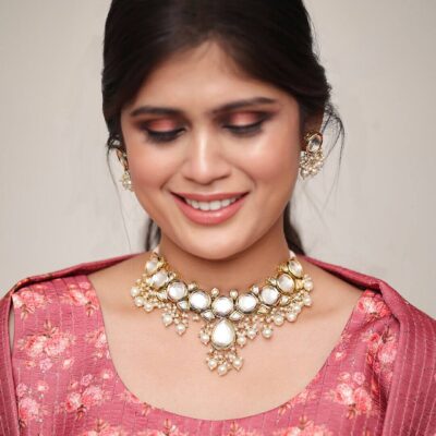 Sabyasachi Inspired Designer Kundan Necklace With Earrings