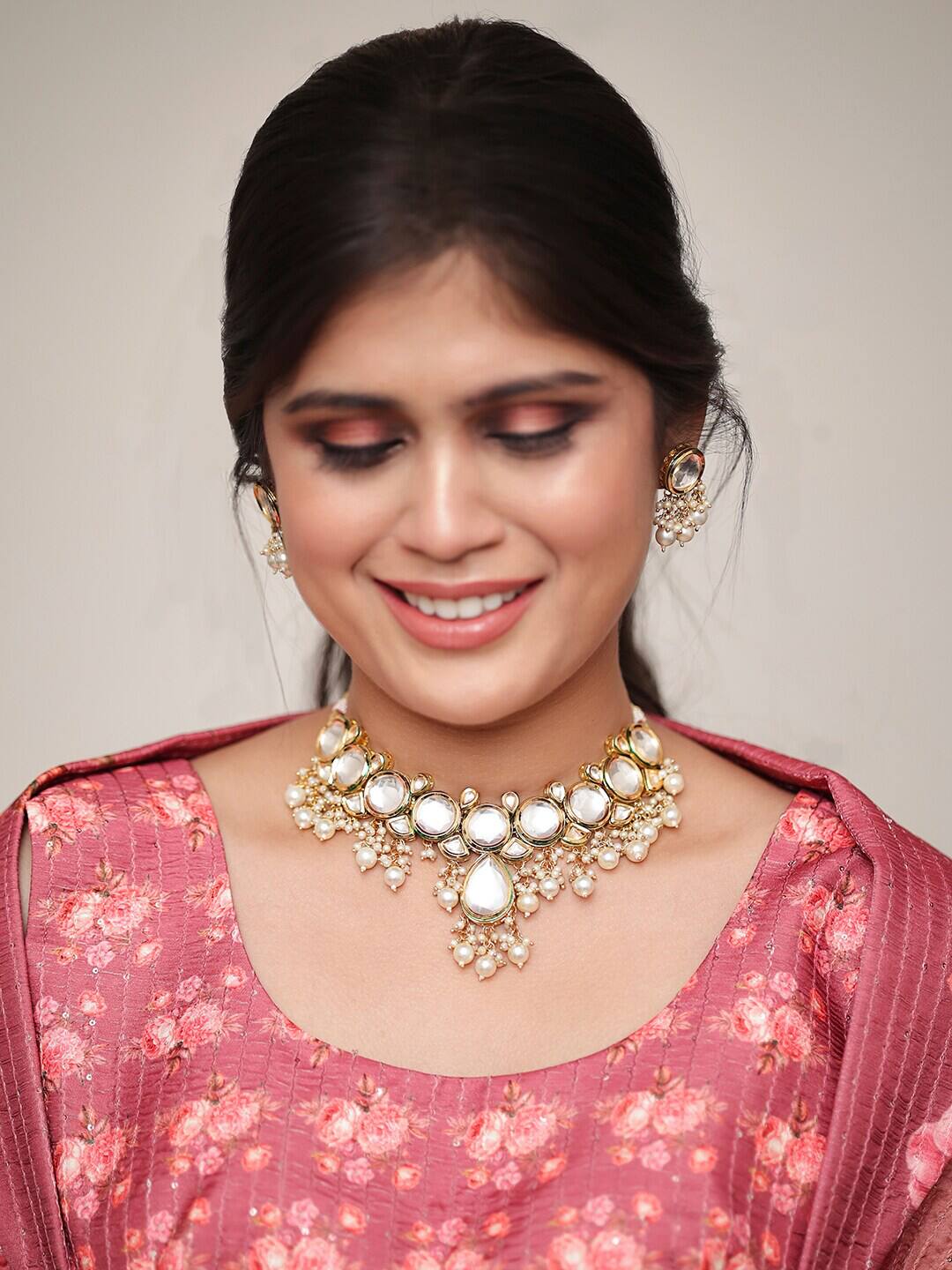 Sabyasachi Inspired Designer Kundan Necklace With Earrings