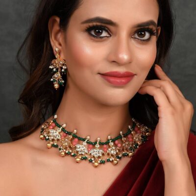 Gold Plated Multi Designer Necklace set