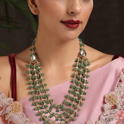 Gold-Plated Kundan Studded Jewellery Set