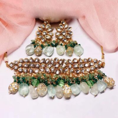 Gold Plated Kundan Studded Choker Necklace