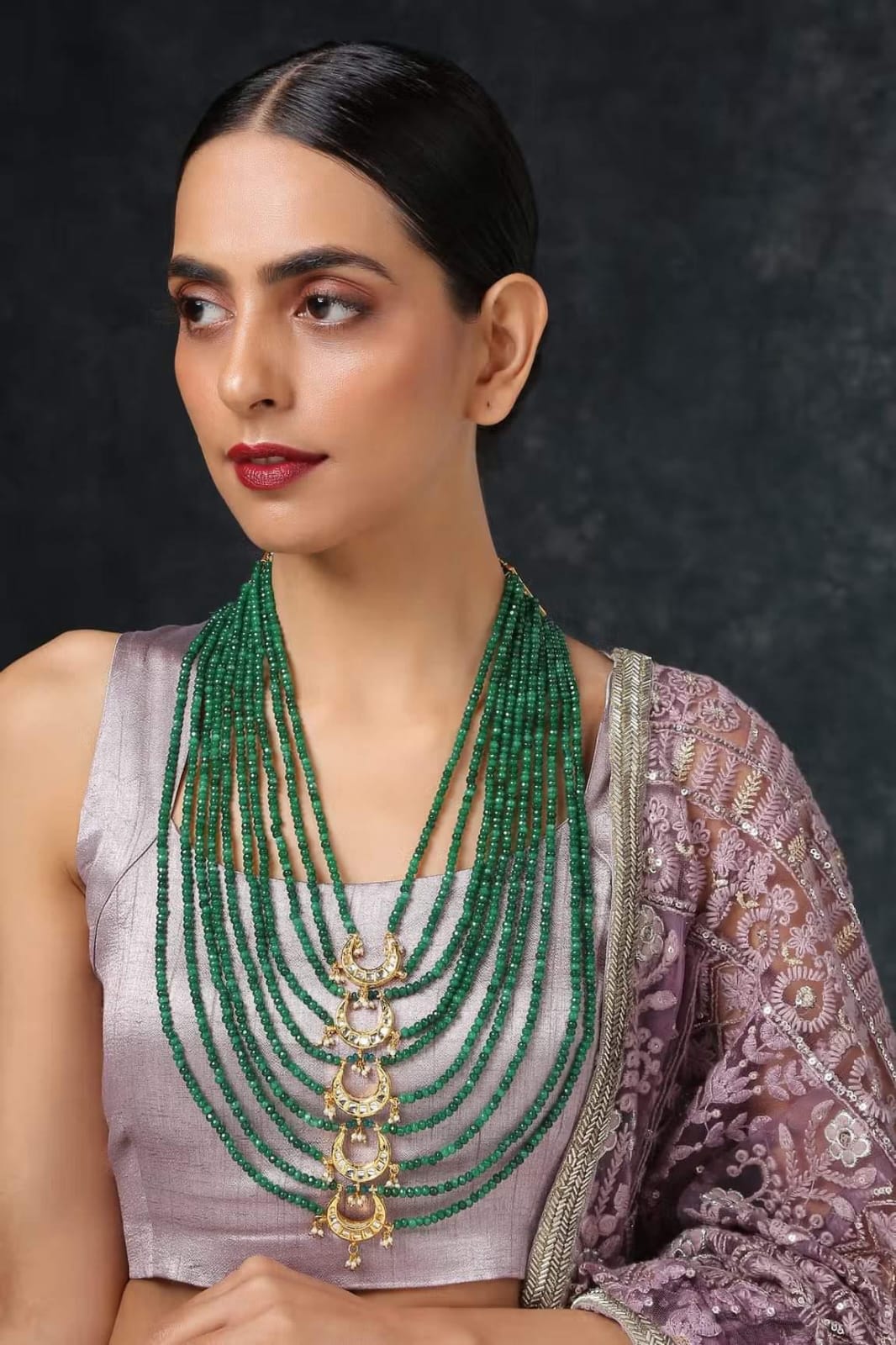 Beautiful Green Onex Long Necklace