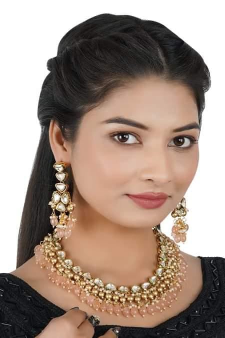 Kundan Gold plated Brass Necklace set