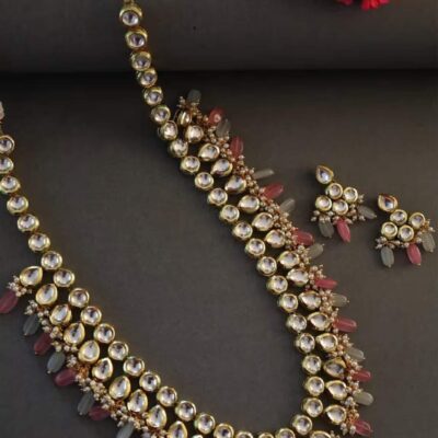 Gold Plated Kundan Layered Necklace Set