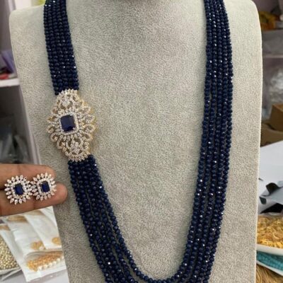 Gold Plated Long Kundan Mala Necklace