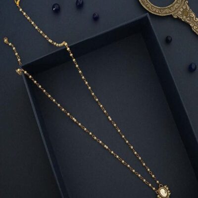 Gold Beads Layered Necklace