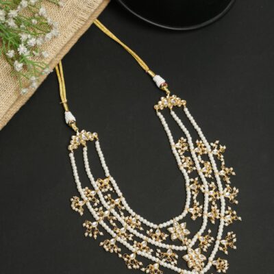 Gold Toned & White Gold Plated Handcrafted Necklace