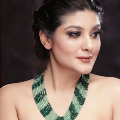 Gold Plated Onyx Beaded Layered Necklace