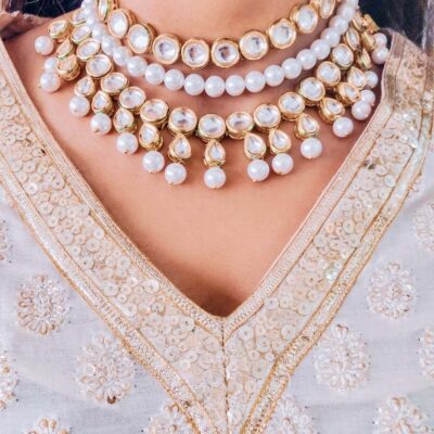 White Beaded Pearl Necklace