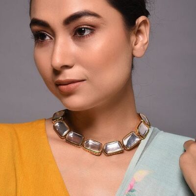 Gold Toned & White Gold Plated Necklace