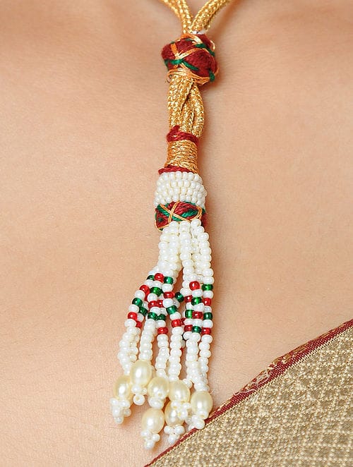 Heavy Meenakari Jadau Kundan Handmade Choker Necklace With Earrings - Image 6