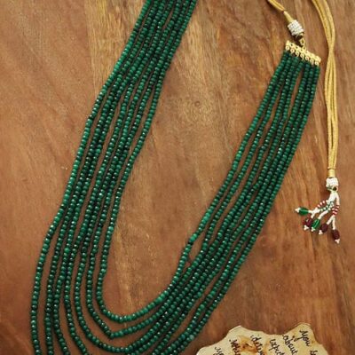 Layered Onyx And Pearl Set (Dark Green)