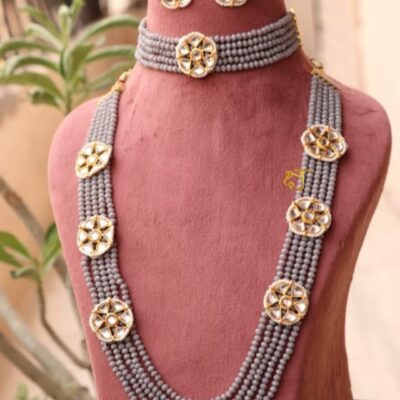 Victorian Green Long Necklace Set