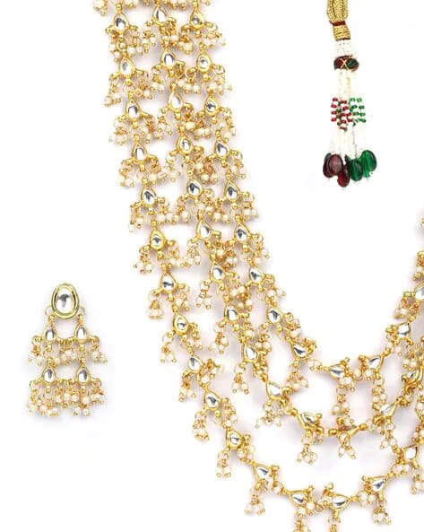 Gold Plated Beads Kundan Layered Haar - Image 4