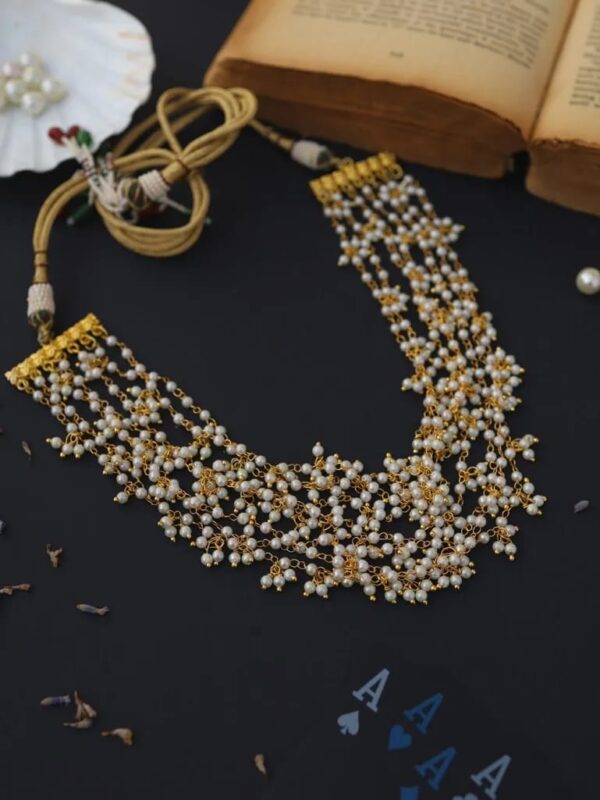 White Multilayer choker Necklace - Image 2