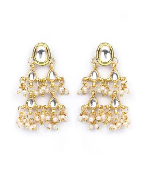 Gold Plated Beads Kundan Layered Haar - Image 5