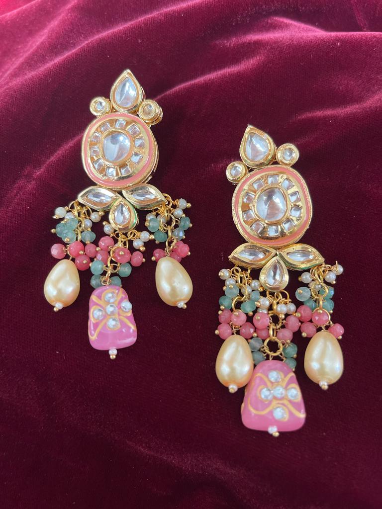 Heavy Meenakari Jadau Kundan Handmade Choker Necklace - Image 8