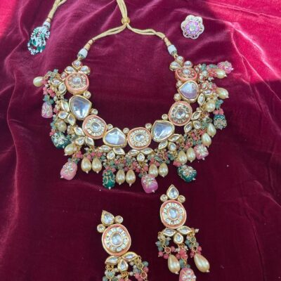 Heavy Meenakari Jadau Kundan Handmade Choker Necklace