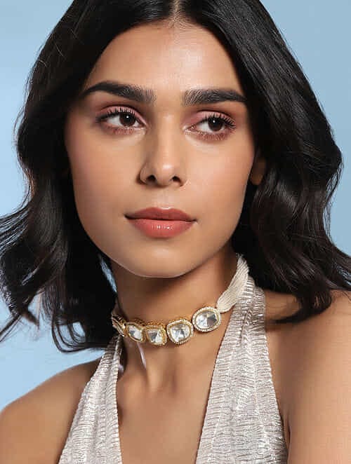 Pearl Kundan Choker Necklace - Image 2