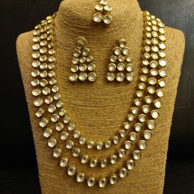 Gold Plated Kundan Jewellery Set