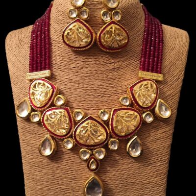 Crystal Moti Choker Necklace Set