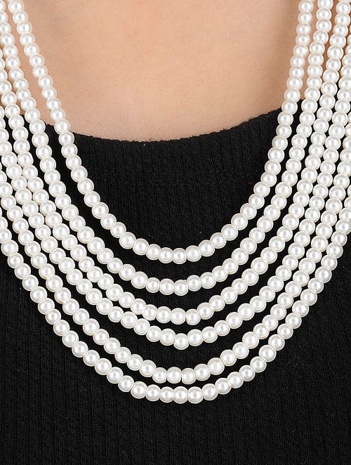 White Finish Pearl Mala - Image 2