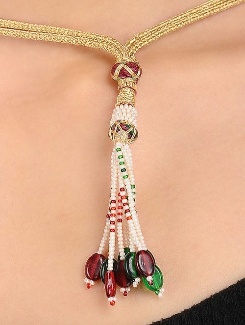 Blue Long Ranihaar Jewellery Set - Image 3