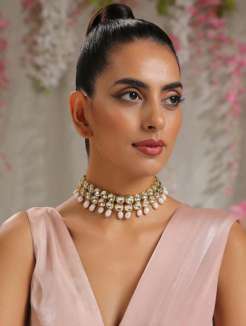 Gold Plated Kundan Necklace Set