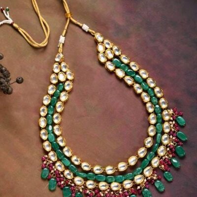 Gold Plated Kundan Jewellery Set