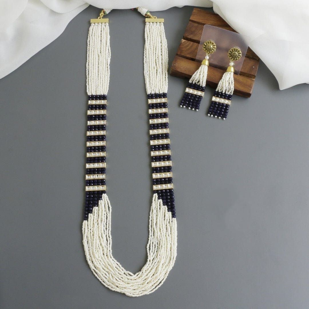 Polki Inspired Long Mala Set - Image 4