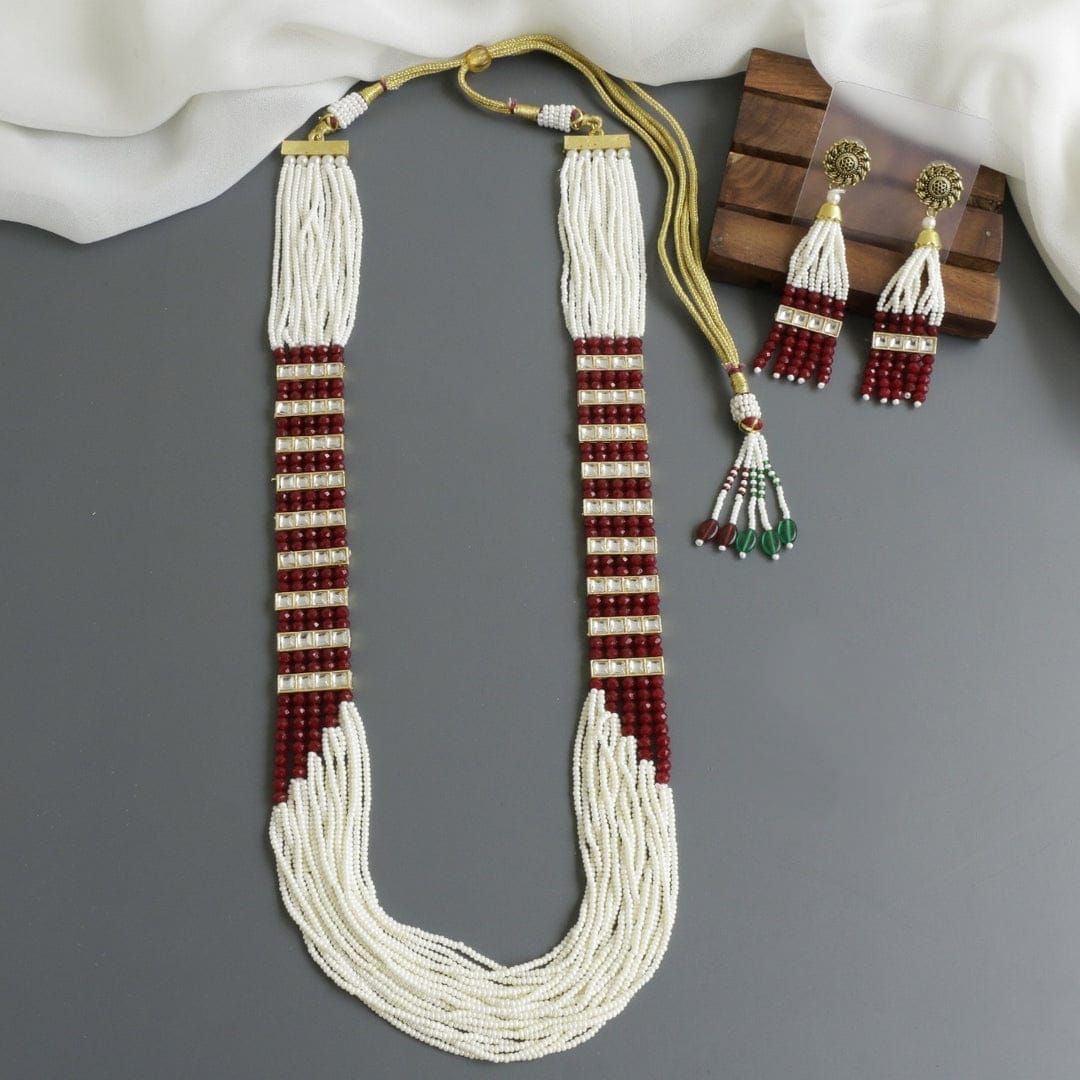 Polki Inspired Long Mala Set - Image 3