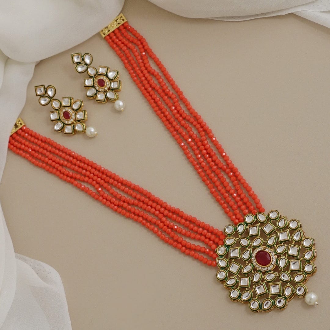 Kundan Neckpiece In Red - Image 5