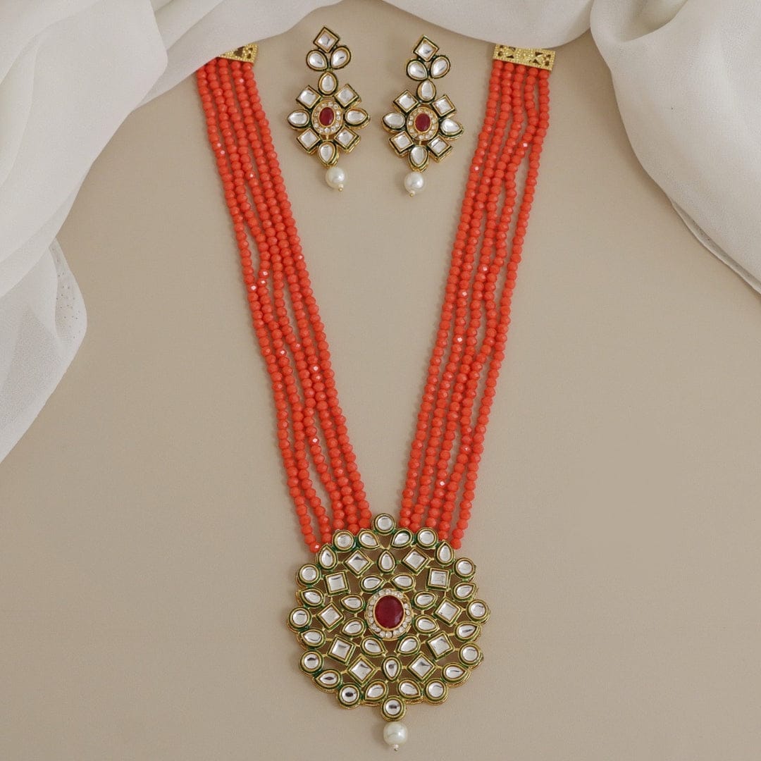 Kundan Neckpiece In Red - Image 4