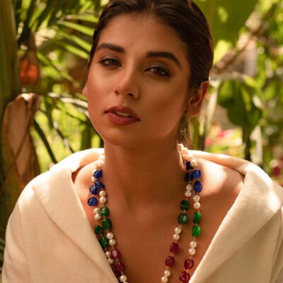 Long Multi Stone Neckpiece