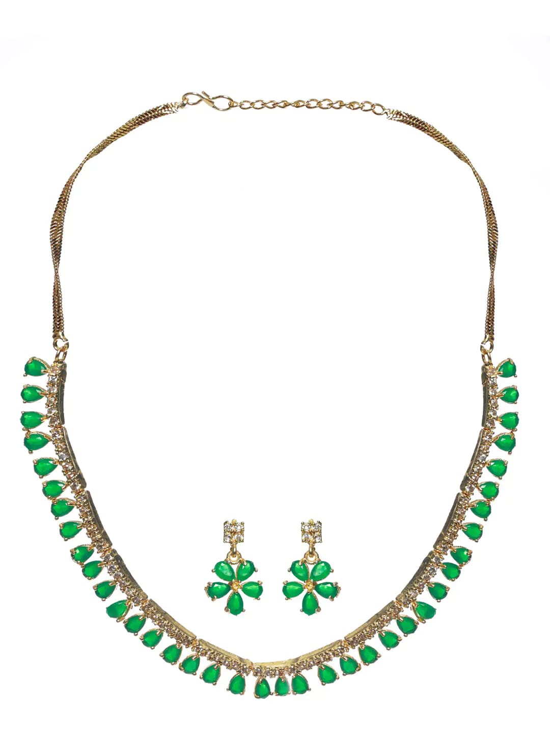 Green American Diamond Neckpiece - Image 3