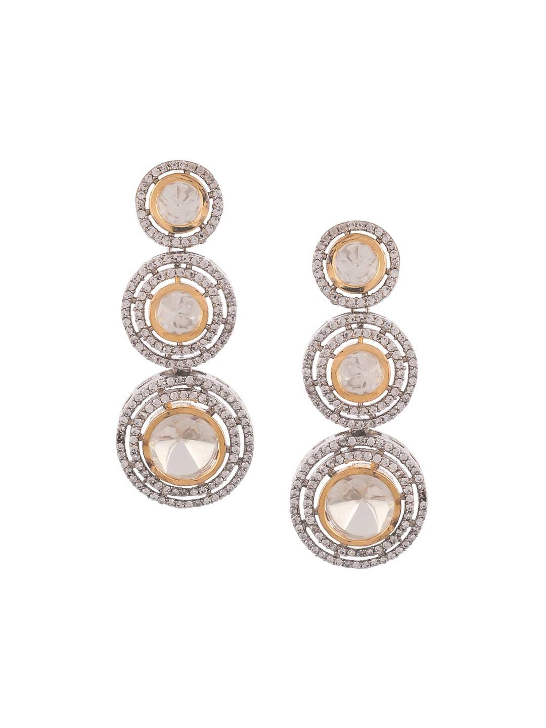 Silver Tone Polki Neckpiece - Image 5