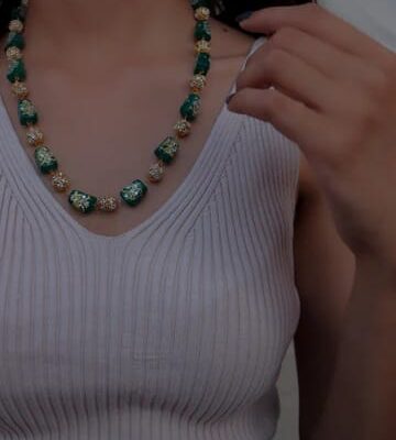 Fine White & Green Pearls Necklace